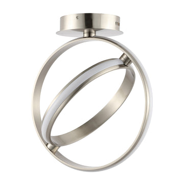 Nicole Modern Minimalist Aluminum Ring Integrated LED Semi Flush Mount - JONATHAN Y